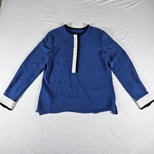 Hugo Boss Blue and White Blouse